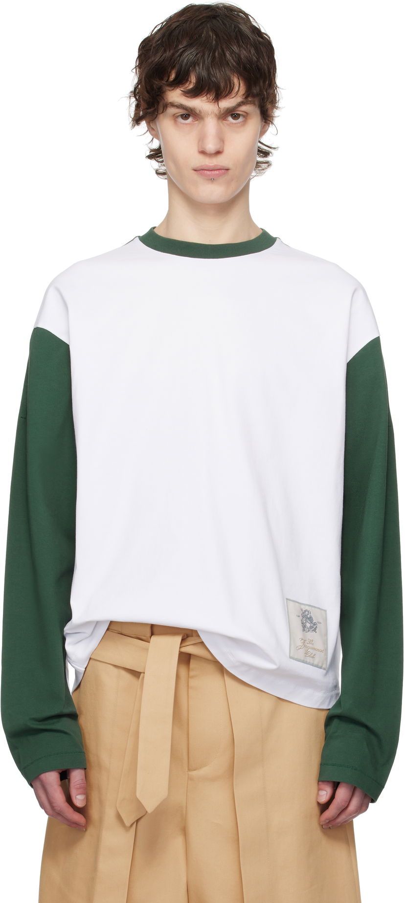 Majica Jacquemus Jacquemus La Croisière Baseball Long-Sleeve T-Shirt Bela | 25E255JS299-2003