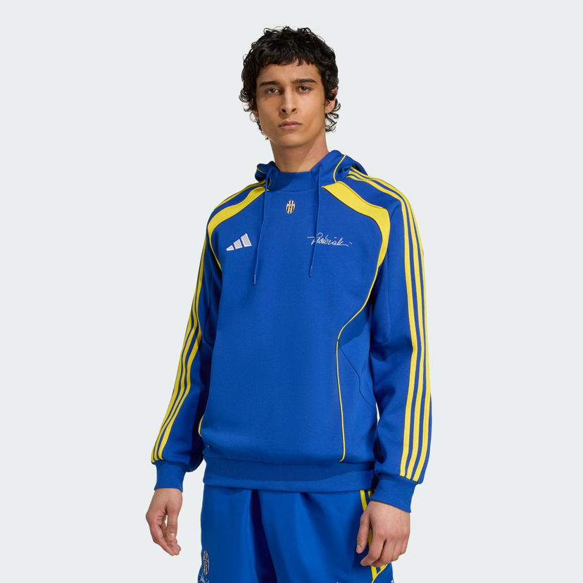 Pulover adidas Performance Juventus Vialli Pack Doubleknit Hoodie Modra | JM9456