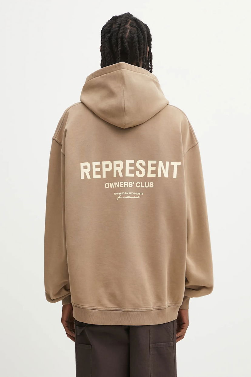 Pulover Represent Clo Represent Owners' Club Hoodie with Print Bež | OCM41113.16