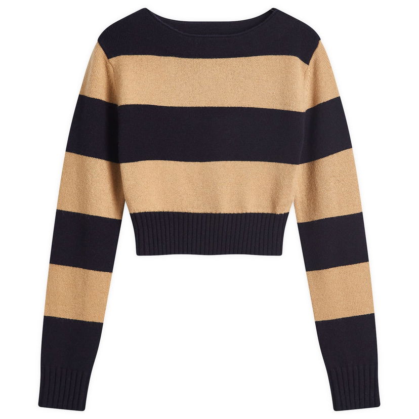 Pleteni pulover Max Mara Knitted Striped Jumper Bež | 2421366062600-020