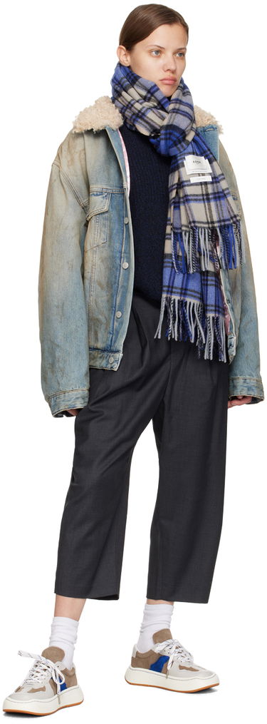 Šala ADER ERROR Plaid Muffler Scarf Modra | BMADFWAC0401BL, 2