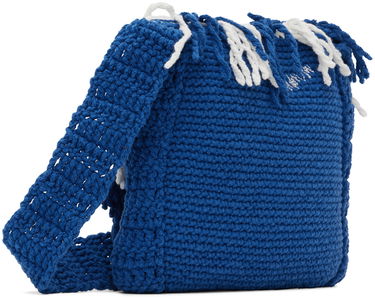 Torba za čez ramo ADER ERROR Fringe Knitted Shoulder Bag Modra | BMADSSBA0302BL, 2