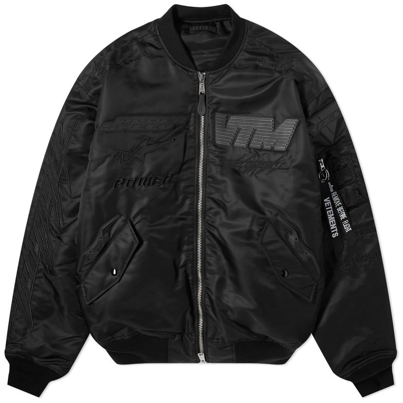 Bomber jakna VETEMENTS Blackout Racing Bomber Jacket Črna | UE64JA920B