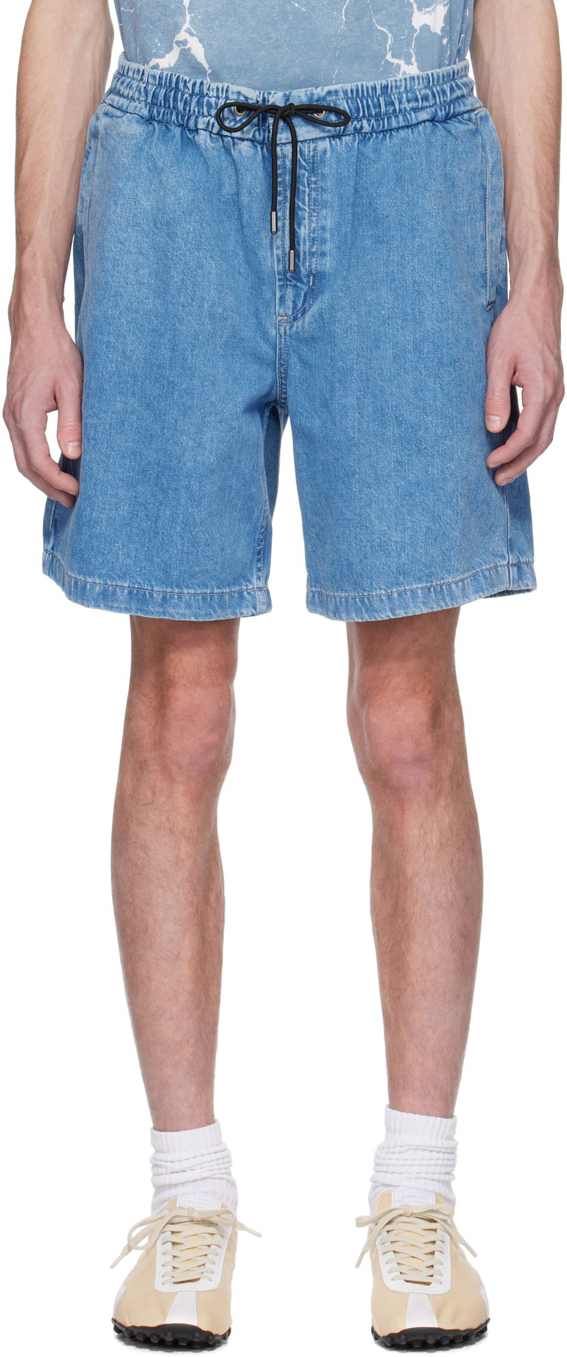 Kratke hlače BOSS Faded Denim Shorts Modra | 50537804