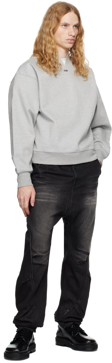 Pulover ADER ERROR Sweatshirt With Split Neck Siva | BN01FWSW0105GR, 3