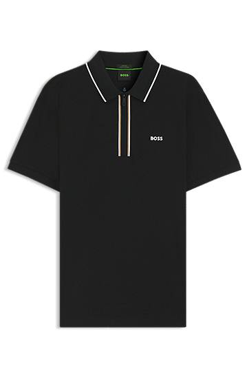 Polo majica BOSS Slim-Fit Quick-Dry Stretch Cotton Polo Shirt Črna | 50544450