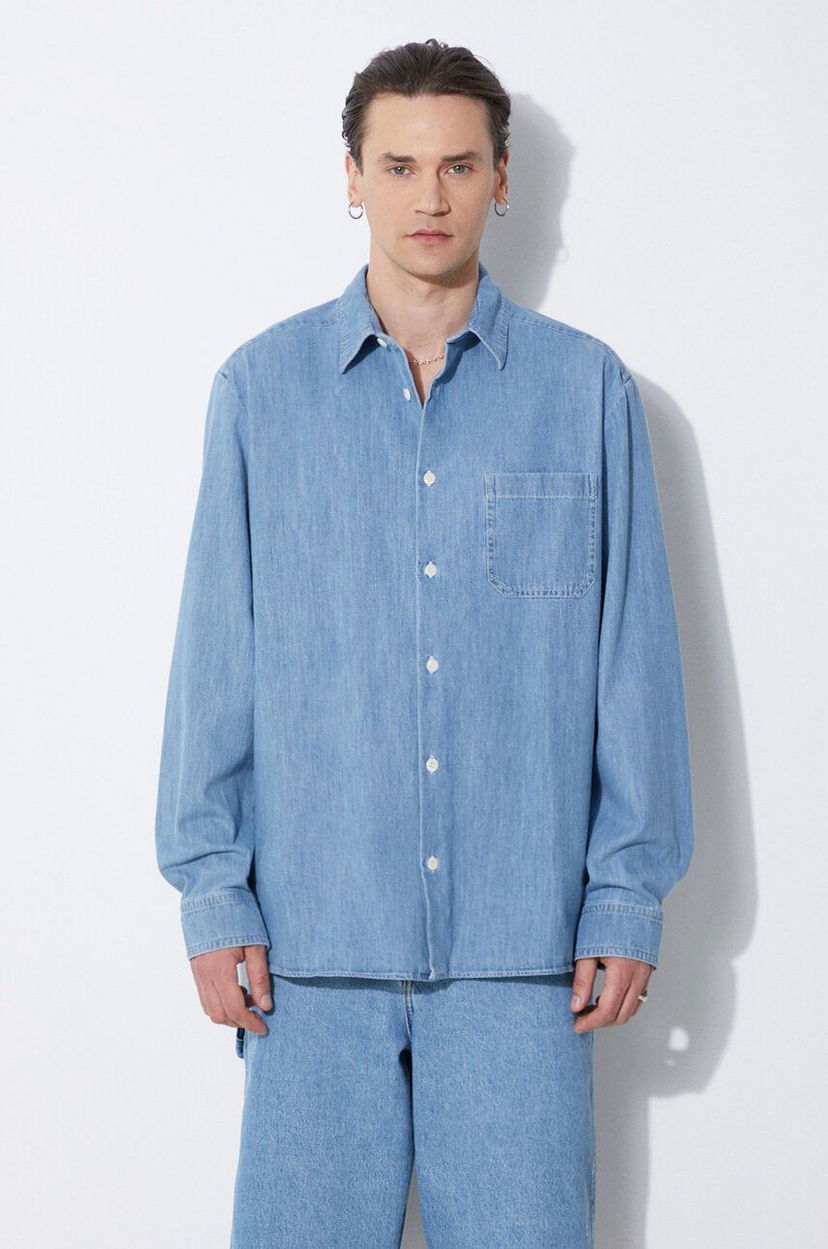 Srajce A.P.C. A.P.C. Chemise Math Relaxed Denim Shirt Modra | COGXX.H12584.IAB