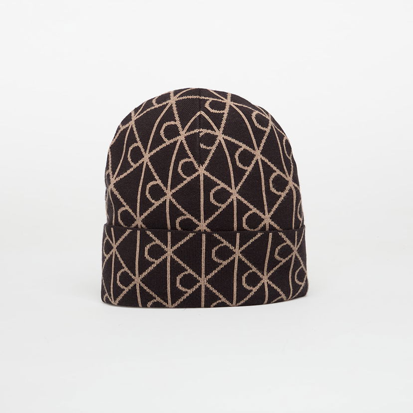Beanie CALVIN KLEIN Calvin Klein Emblem Aop Fine Knit Beanie Rjava | LV04D8050G UB1