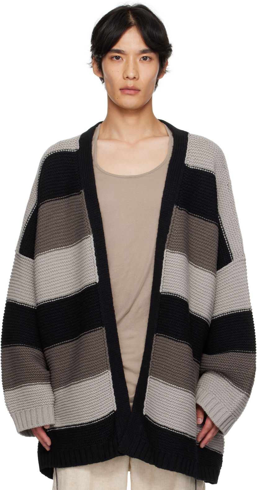 Pleteni pulover Rick Owens Rick Owens Concordians Pitti Striped Knit Cardigan Večbarvna | RU02E1685 KWV