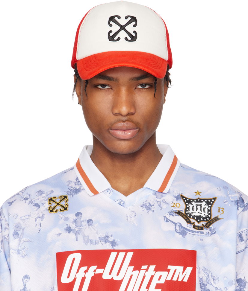 Kapa Off-White Off-White Arrow Trucker Cap Rdeča | OMLA04BS25FAB0012727