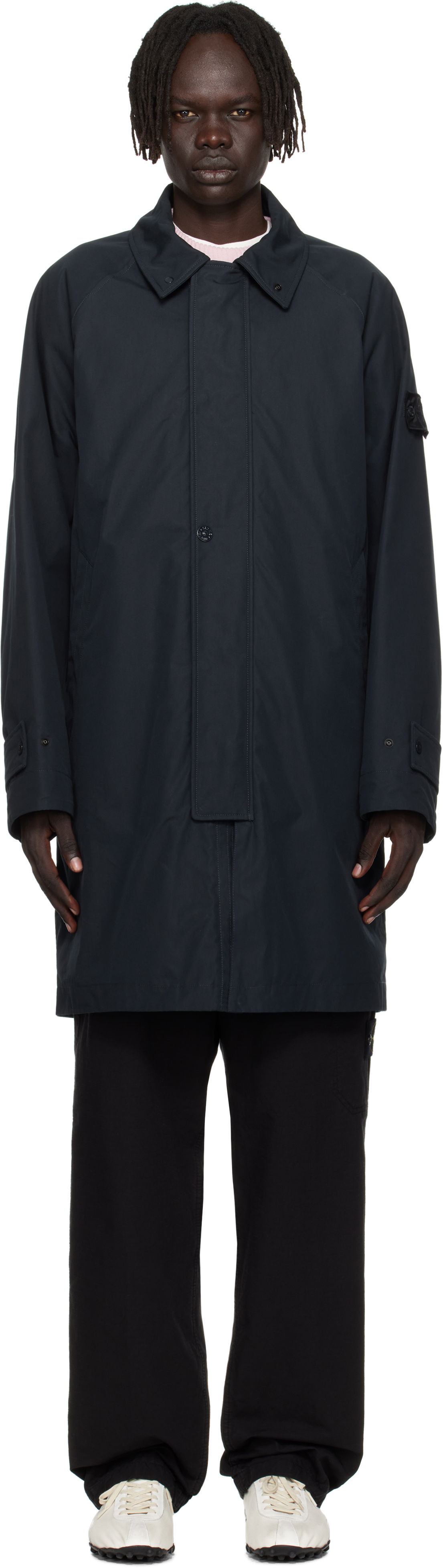 Plašči Stone Island Weatherproof Cotton Canvas Long Coat Mornarica | K2S15 7100018 S00F1, 0