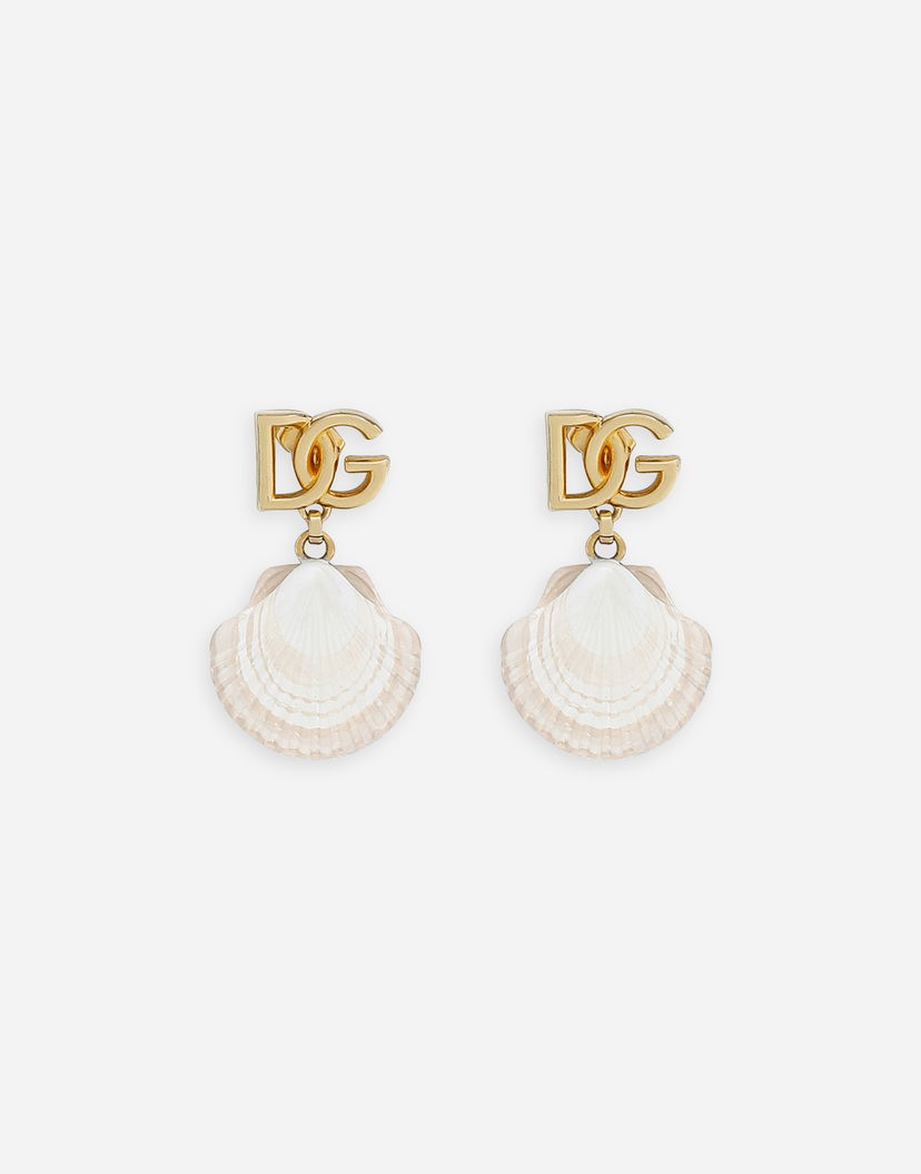 Uhani Dolce & Gabbana Gold-tone Shell Dangle Earrings Kovinski | WEQ6A1W1111ZOO00