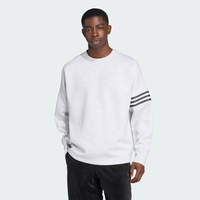 Pulover adidas Performance Neuclassics Oversized Crew Sweatshirt Siva | JW7920