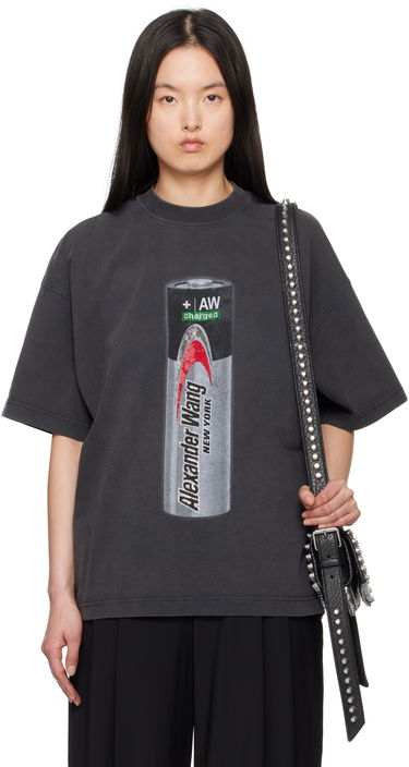 Majica Alexander Wang Alexander Wang Unisex Battery Logo-Print Graphic T-Shirt Črna | UCC2251832, 0
