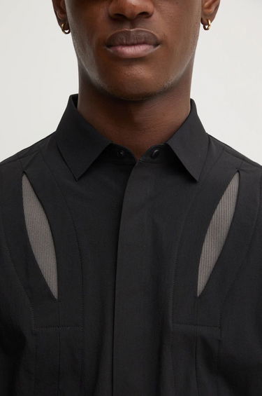 Srajce HELIOT EMIL Slim Black Shirt With Mesh Črna | AW24.M.05.058.BLK01, 4