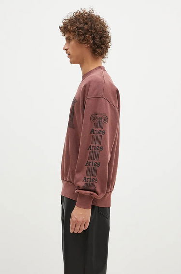 Pulover Aries Aged Ancient Column Sweatshirt With Print Rdeča | AR2003302, 1