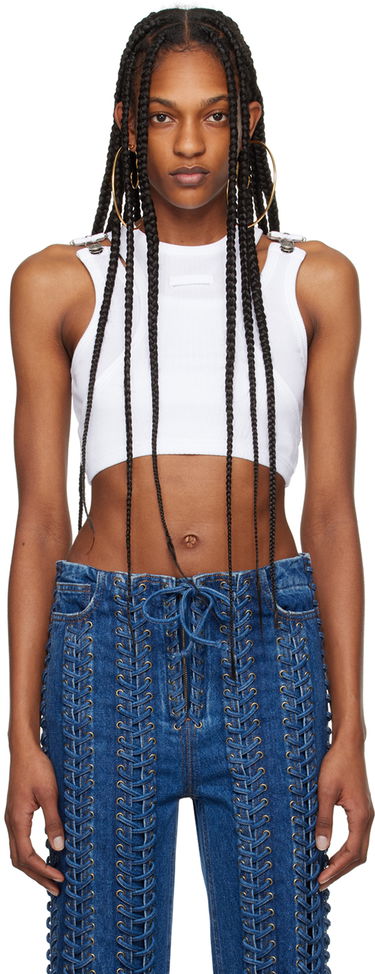 Krop-top Jean Paul Gaultier Gaultier Strapped Crop Tank Bela | 24/25-U-DB032-J054-01, 0