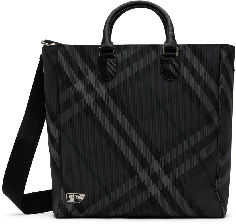 Tote bag Burberry Grid Check Tote Bag Siva | 8097355