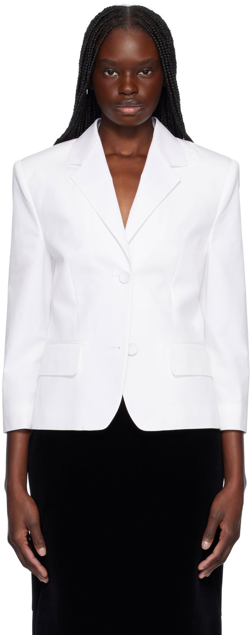 Jakna Marni Marni Poplin Single-Breasted Blazer Bela | GIMA0287SU TCY65