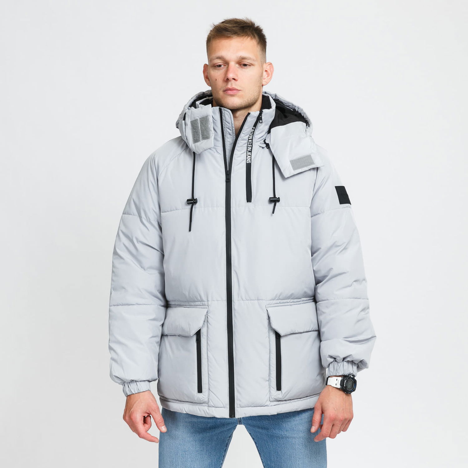 Puhovka CALVIN KLEIN Oversized Puffer Jacket Siva | J30J318679 PS8, 0