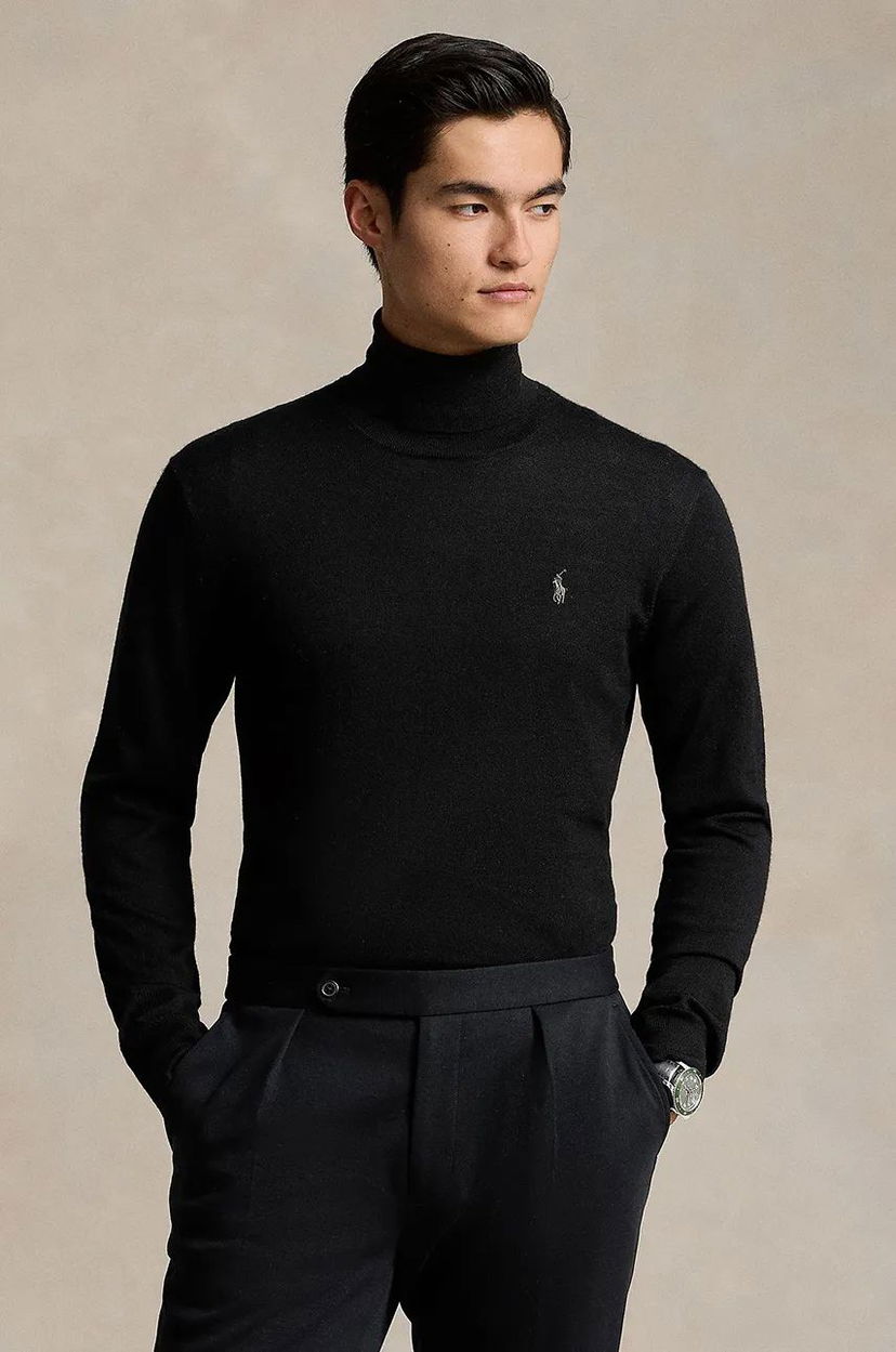 Pleteni pulover Polo by Ralph Lauren Turtleneck Sweater Črna | 710946145