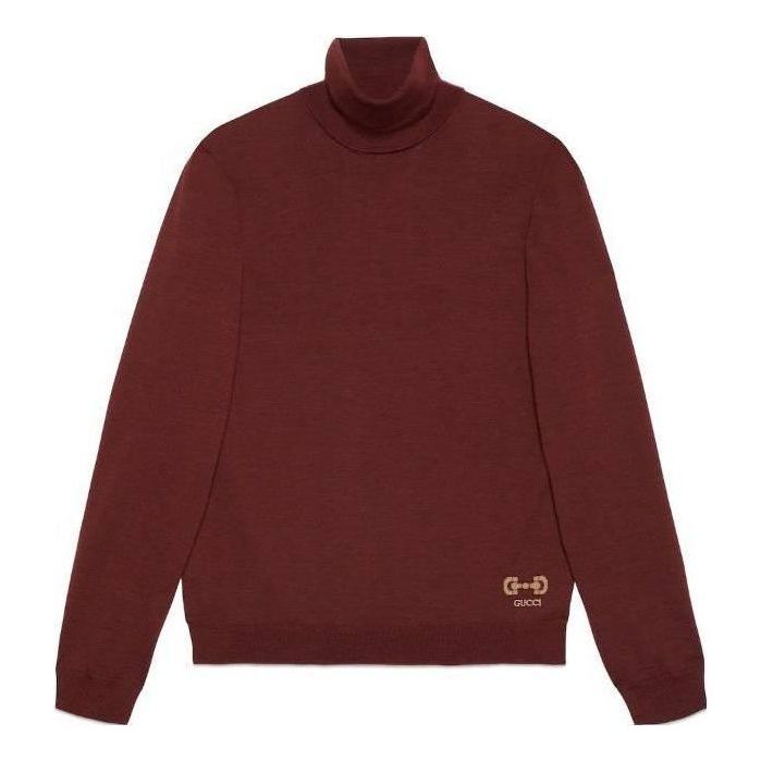 Pleteni pulover Gucci Horsebit Intarsia Wool Turtleneck Sweater Rdeča | 729476-XKCOR-6187