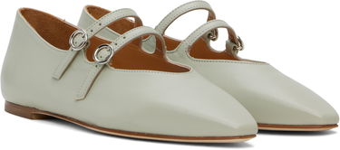 Nega čevljev Aeyde Aeyde Franny Double Buckle Ballerina Flats Zelena | A11-FL-VALS08FL148-SS25-1017-007, 3