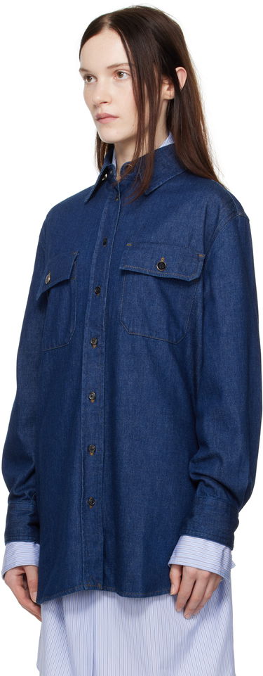 Srajce A.P.C. A.P.C. Anastasia Barbieri Edition Mare Denim Shirt Modra | COGYF-F12615, 3