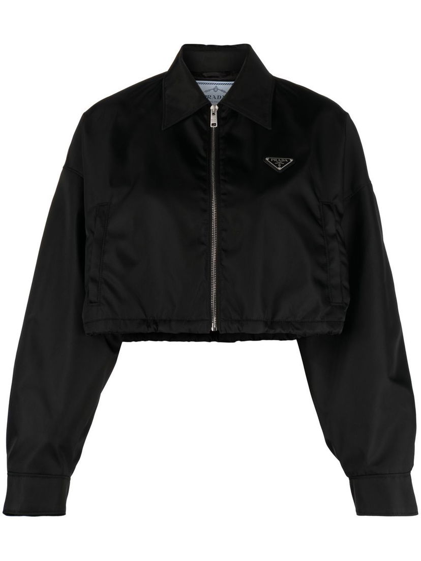 Bomber jakna Prada Cropped Bomber Jacket Črna | 292101S2311WQ8