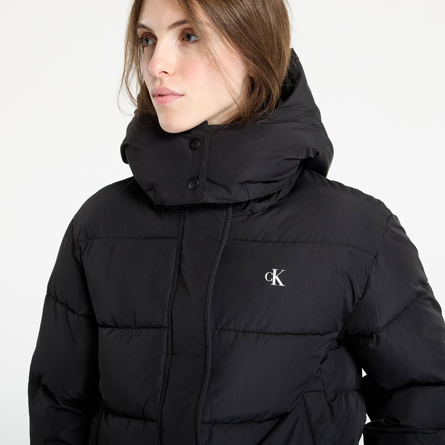 Puhovka CALVIN KLEIN Calvin Klein Jeans Matte Monologo Short Puffer Jacket Črna | LV047D513G UB1, 1