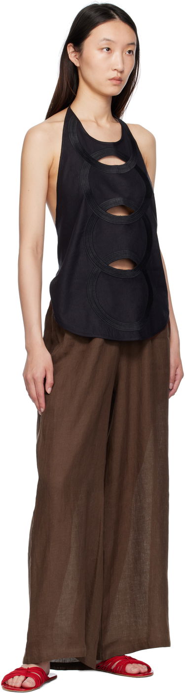 Majica brez rokavov Baserange Baserange Halter Neck Cutout Top Črna | TOCHA-WS-SU25, 3