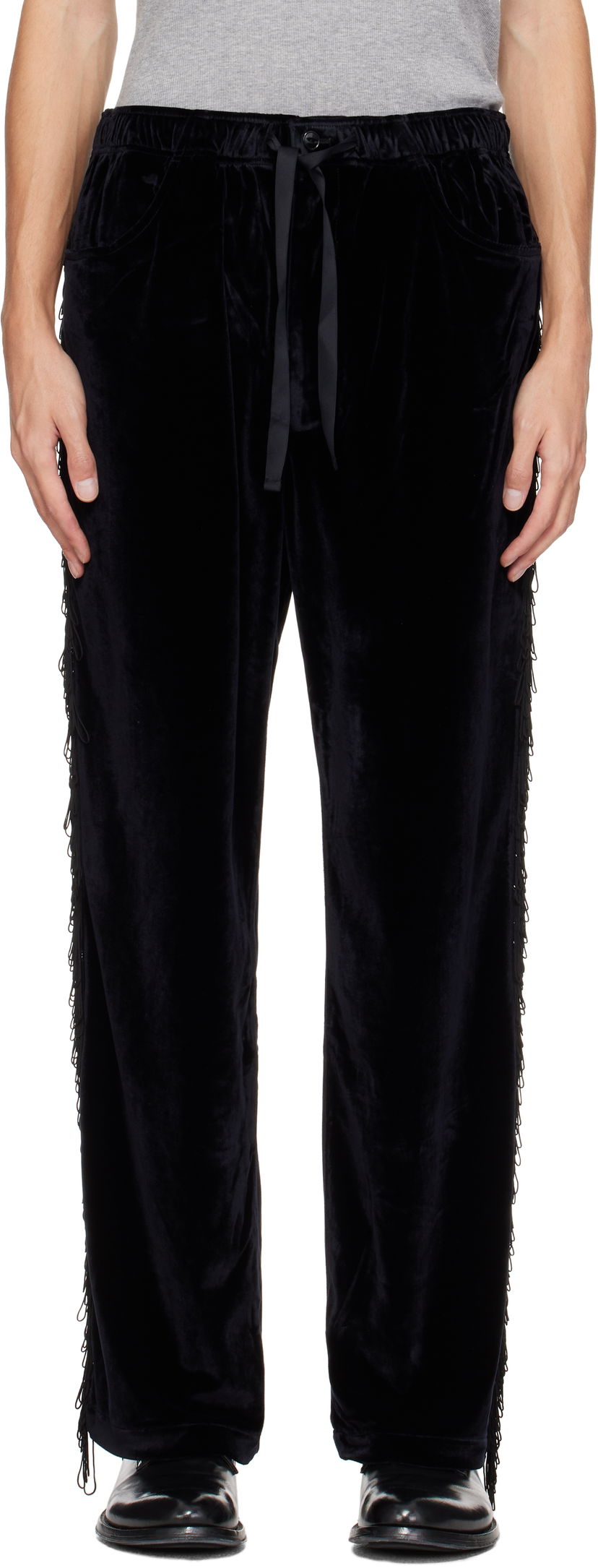 Trenirka Needles Fringe String Track Pants Črna | PU233