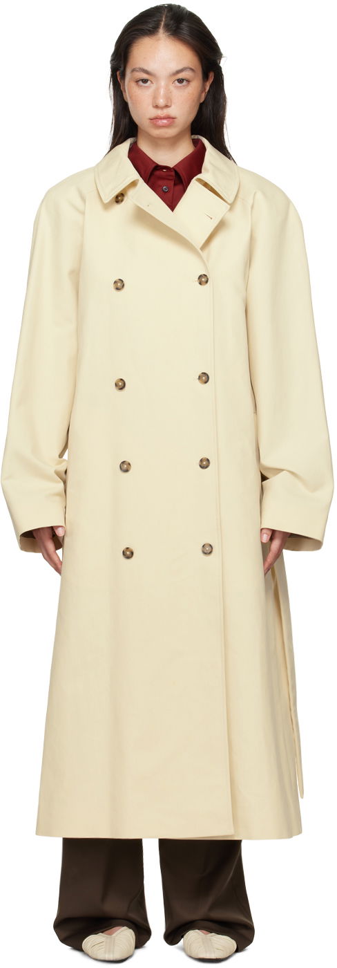 Trenčkot Loulou de Saison Loulou de Saison Kamina Double-Breasted Trench Coat Bež | KAMINA
