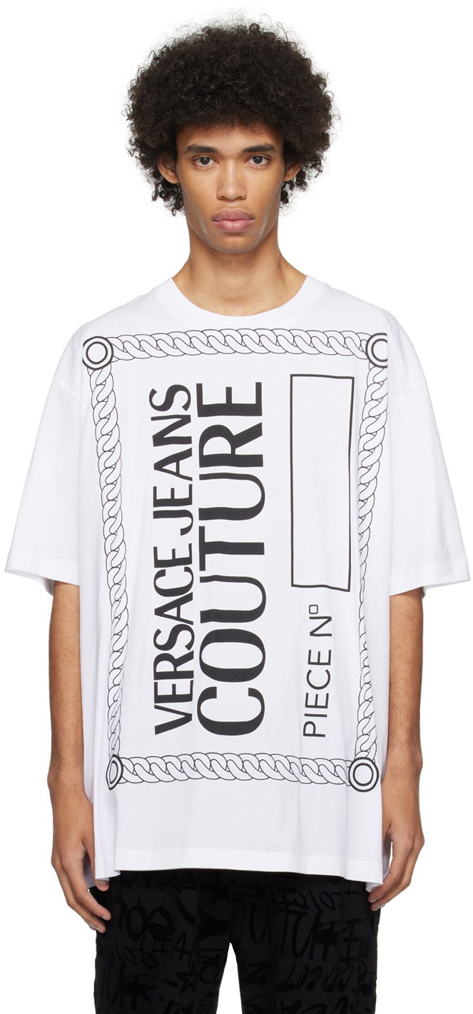 Majica Versace Jeans Couture Piece No T-Shirt Bela | E76GAHE04_ECJ00E