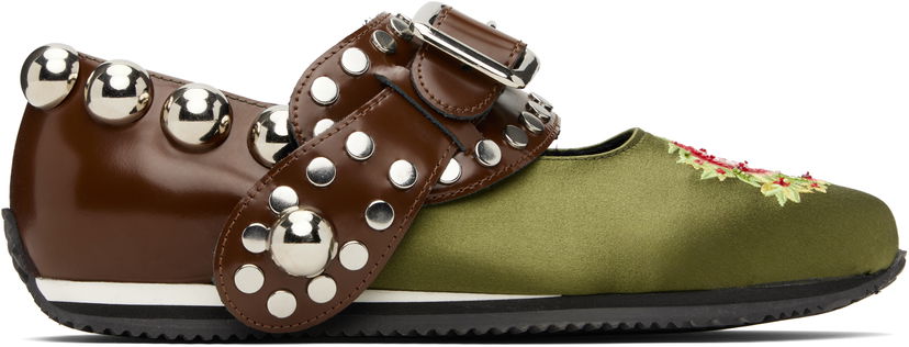 Obleke Chopova Lowena Chopova Lowena Spur Strap Mary Jane Ballerina Flats Zelena | 8404