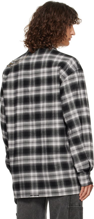Srajce We11done We11done Meteor Check Embellished Shirt Črna | WD-SH3-24-128-U-BK, 2