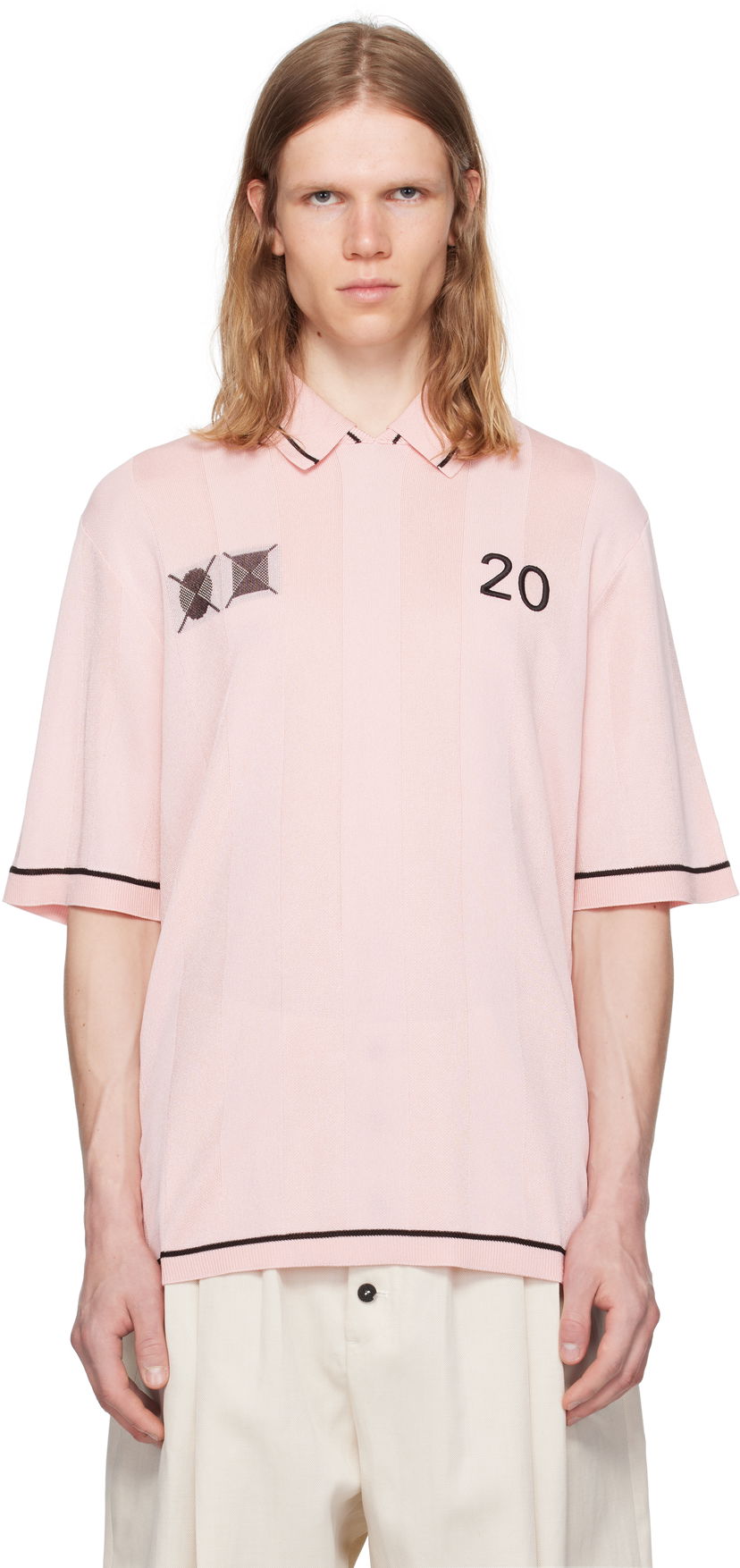 Polo majica Jacquemus Jacquemus La Croisière 'The Liga' Polo Shirt Roza | 25E255KN542-2432