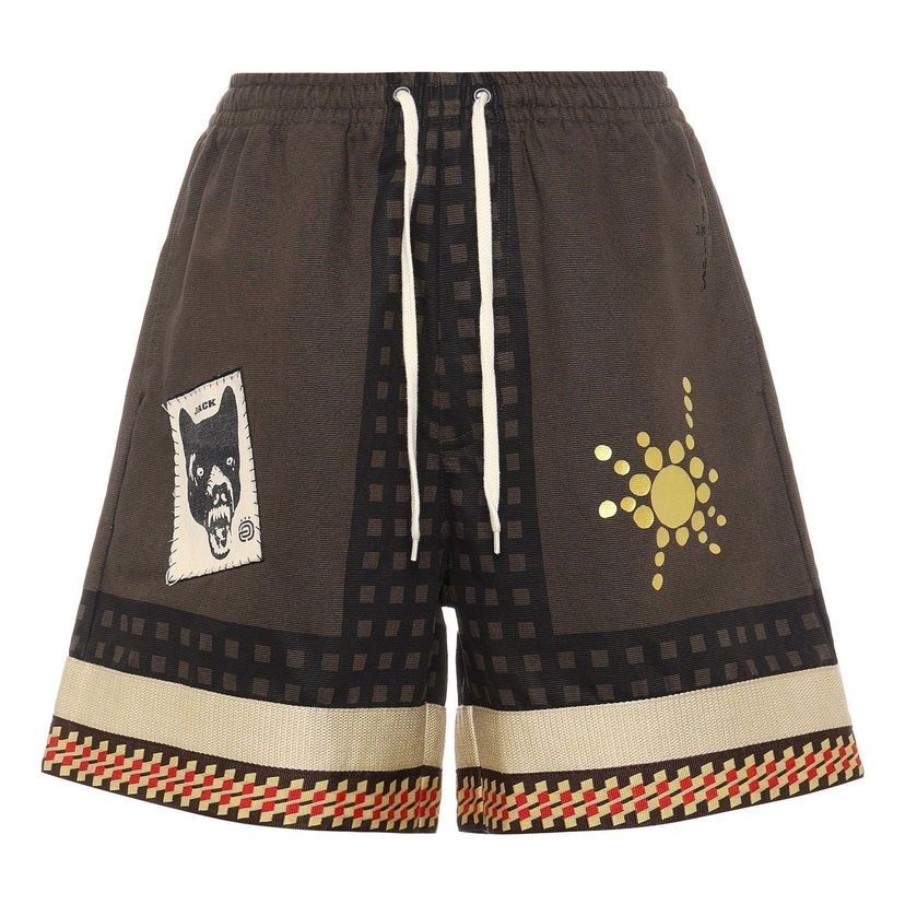 Kratke hlače Cactus Jack by Travis Scott Travis Scott Cactus Jack Wolf Shorts Rjava | CJAM-PS06-M
