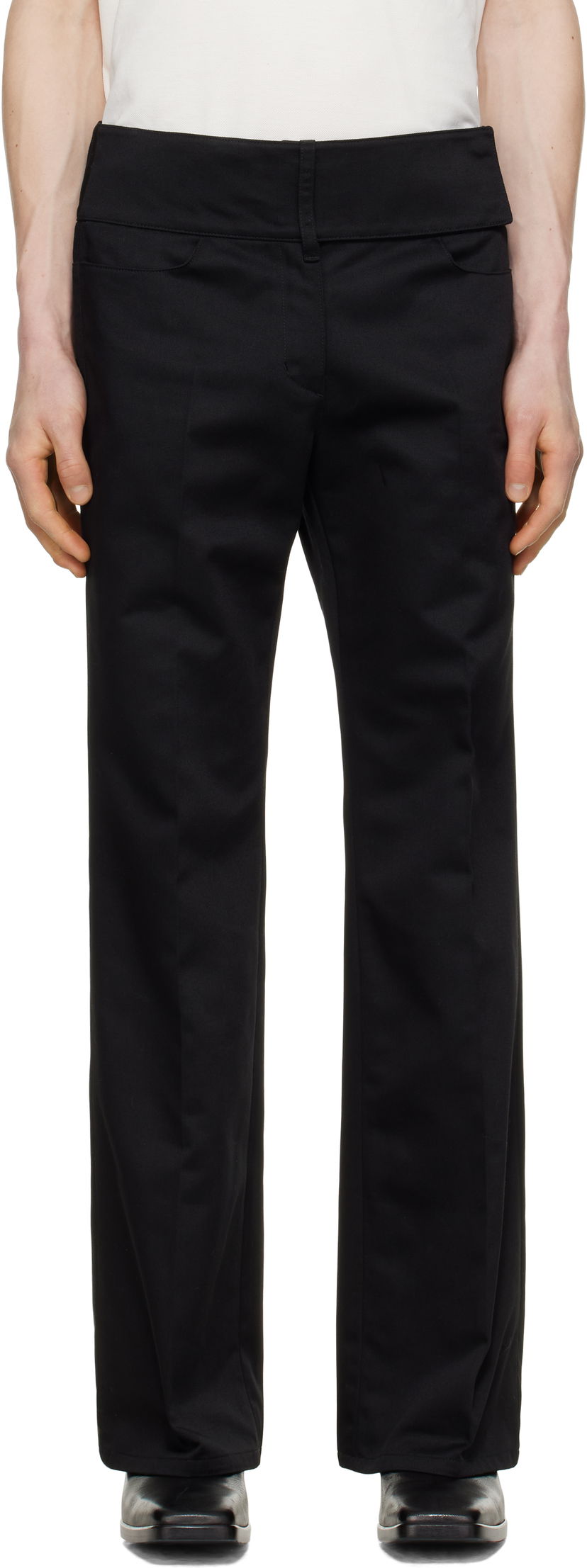 Hlače Courrèges Courrèges Belted Bootcut Trousers Črna | 125CPA929PL0178