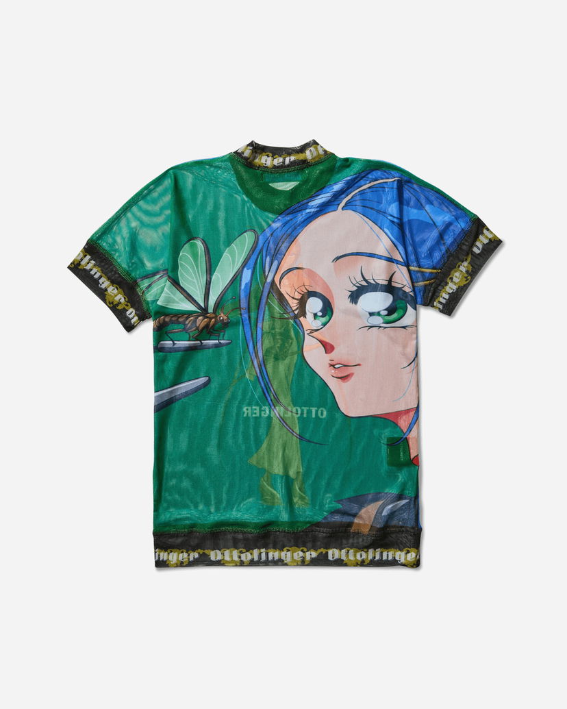 Majica Ottolinger Julien Ceccaldi Oversized Mesh T-Shirt Zelena | 10110050102 PRIBLU