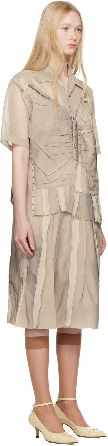 Srajce Maison Margiela Maison Margiela Paneled Midi Dress Bež | S51DD0033 MTJ020, 1