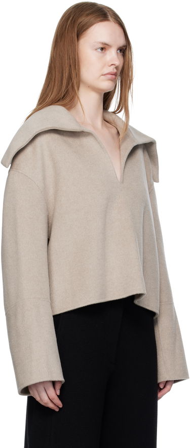 Pleteni pulover Nanushka Nanushka Maxe Cropped Wool Sweater Bež | NW25PFJK12992, 1