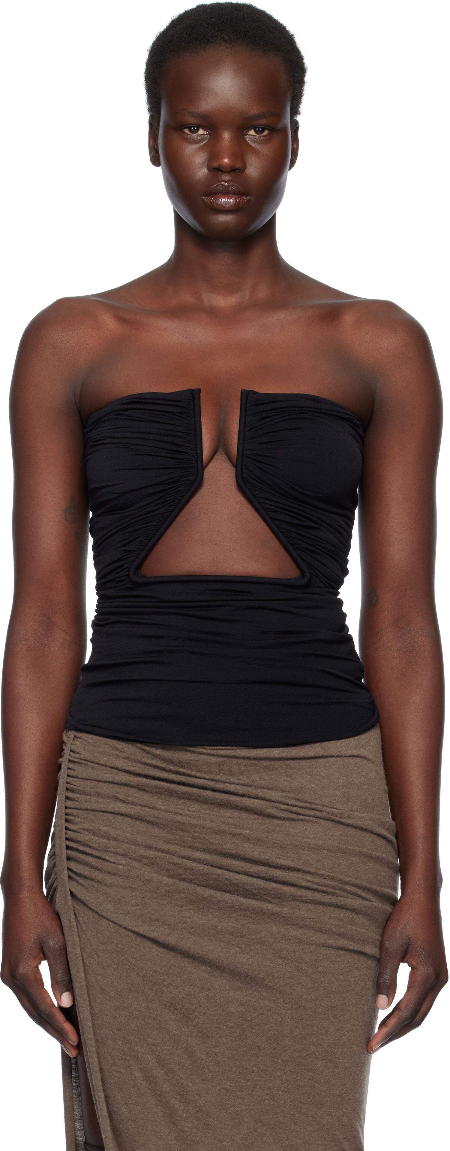 Krop-top Rick Owens Rick Owens Hollywood Jersey Prong Camisole Črna | RP01E7124 JN, 0