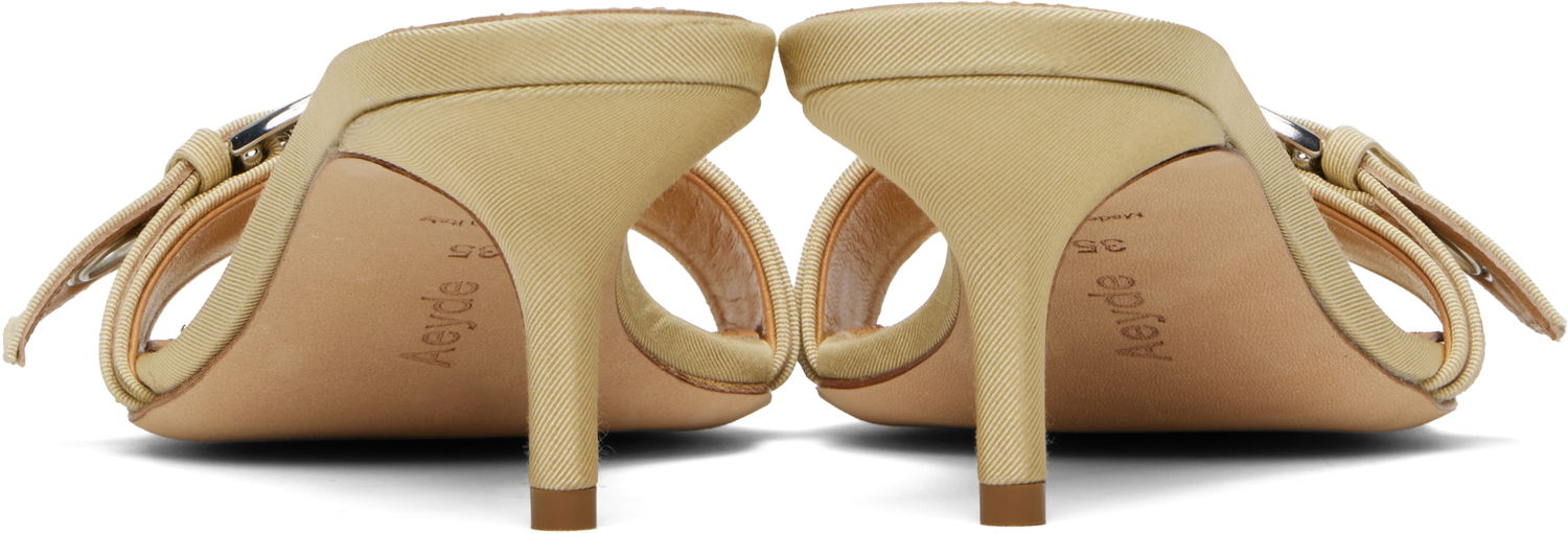 Modni dodatki Aeyde Aeyde Ilvy Eyelet Grosgrain Mules Bež | A11-HS-GAIS55TB188-SS25-957-069, 1