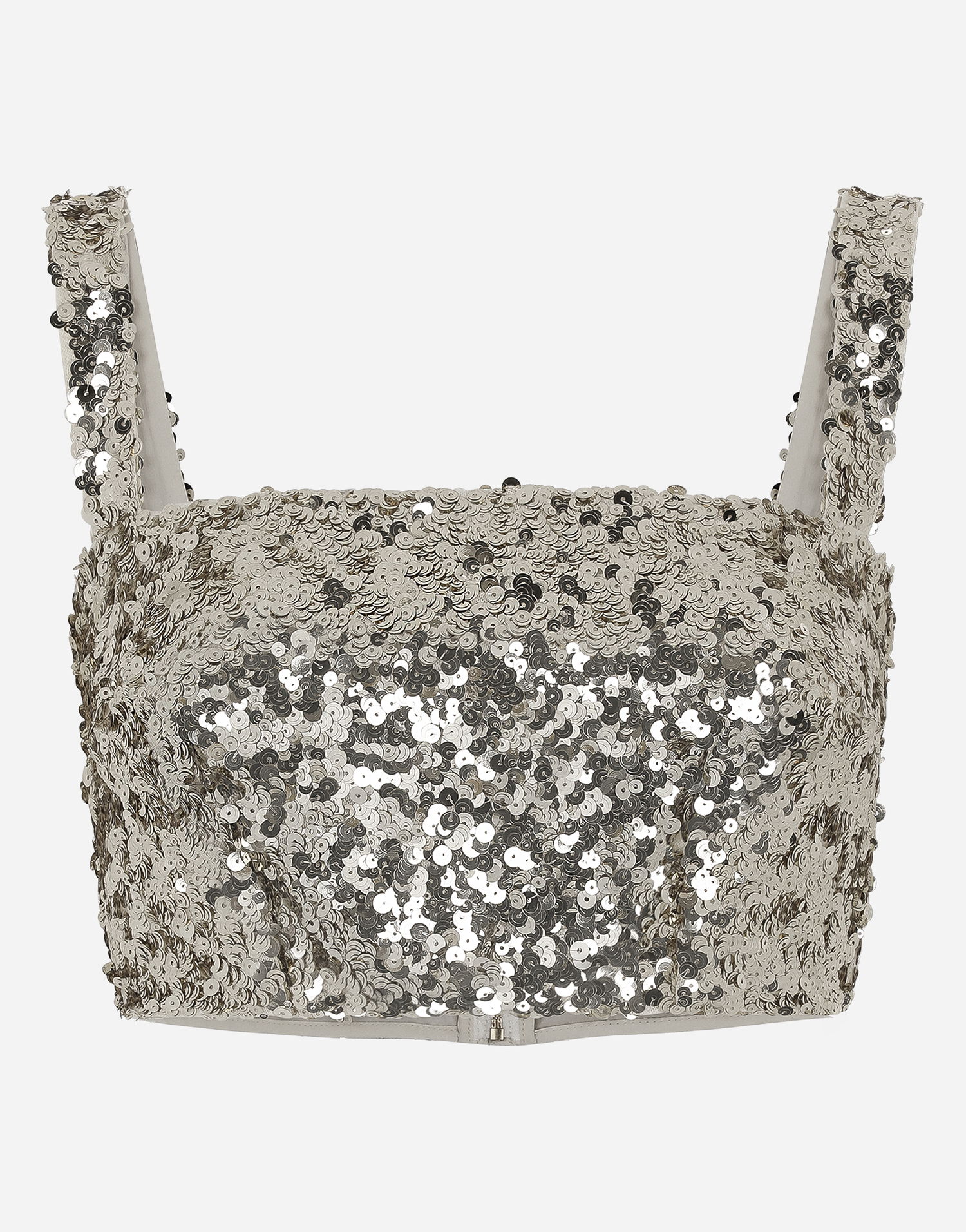 Krop-top Dolce & Gabbana Sequined Crop Top With Straps Kovinski | F79AATFLMIIS0997, 0