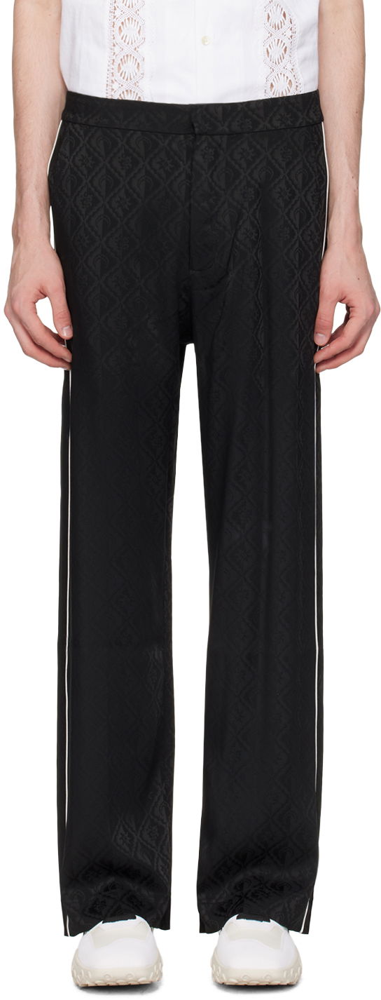 Hlače Marine Serre Jacquard Trousers Črna | MPA044 CWOV0023