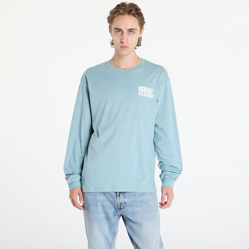 Majica Horsefeathers Distort Long Sleeve T-Shirt Blue Haze M Modra | SM1364C