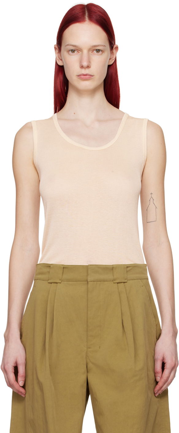 Majica brez rokavov LEMAIRE LEMAIRE Seamless Tank Top Bež | TO1159 LK1017