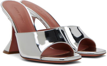 Modni dodatki Amina Muaddi Amina Muaddi Lupita Slipper Heeled Sandals Kovinski | LUPITA SLIPPER CL MIRROR, 3