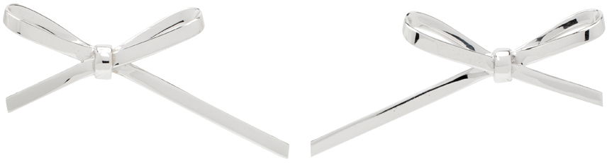 Uhani We11done We11done Bow Stud Earrings Kovinski | WD-AJ0-24-521-U-SV, 0